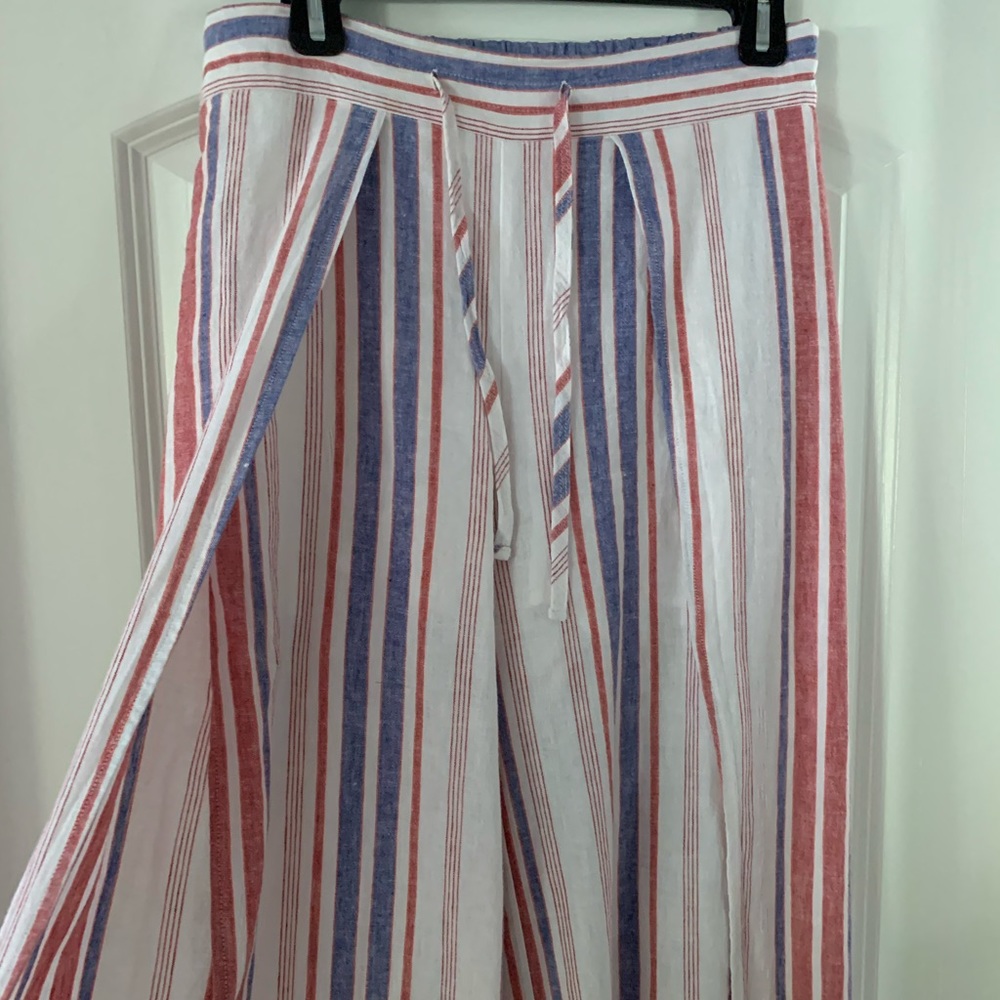 EUC EXPRESS High Waisted Striped Split Leg Pants - Picture 7 of 14